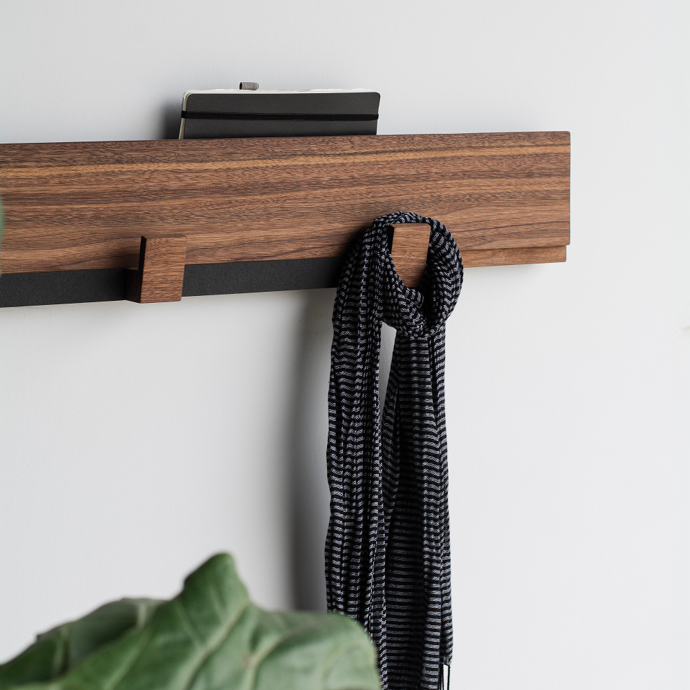 Entryway Wall Rack |  Walnut