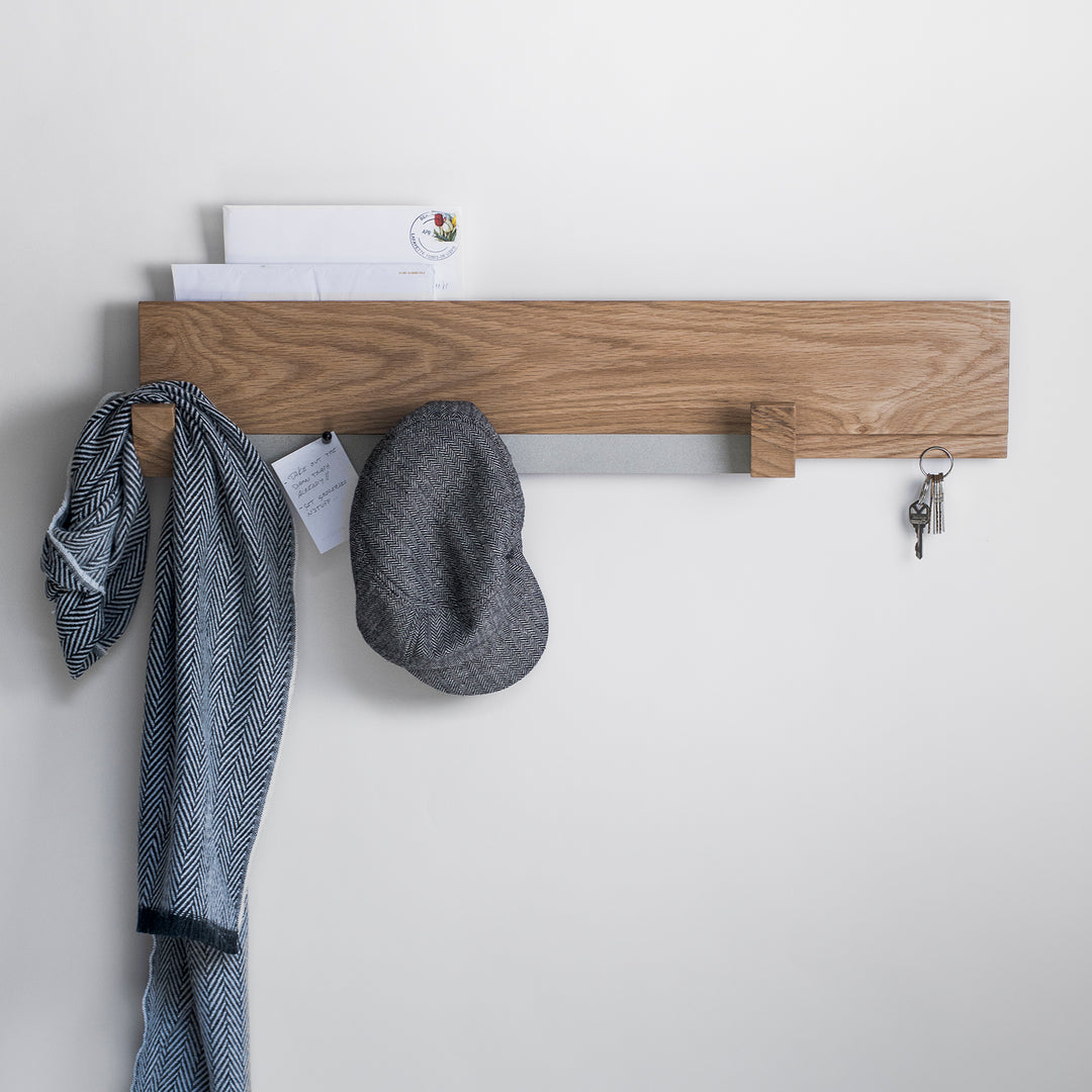 Entryway Wall Rack |  White Oak