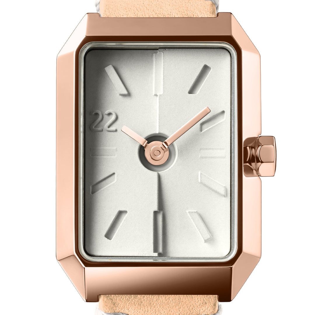 Ups & Downs Rectangular Concrete Watch - Milk Tea Edition