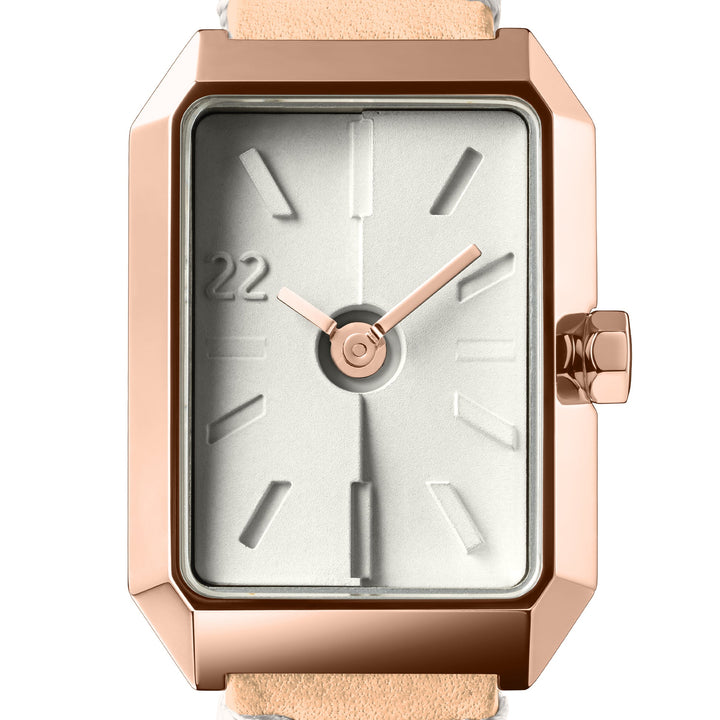 Ups & Downs Rectangular Concrete Watch - Milk Tea Edition