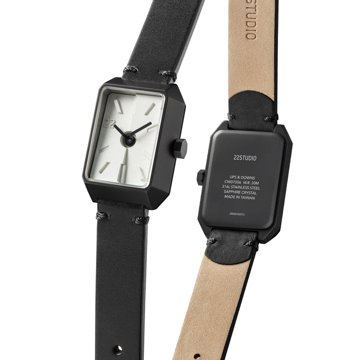 Ups & Downs Rectangular Concrete Watch - Piano Keys Edition