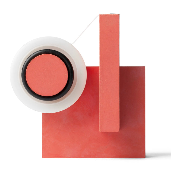 Side view of red tape dispenser