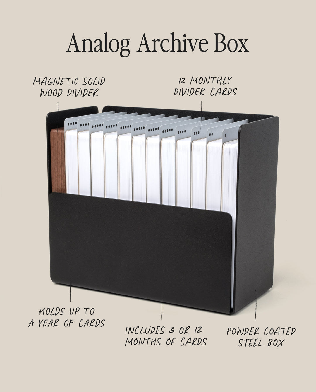 Analog Archive Box (Black Steel / Walnut Wood)