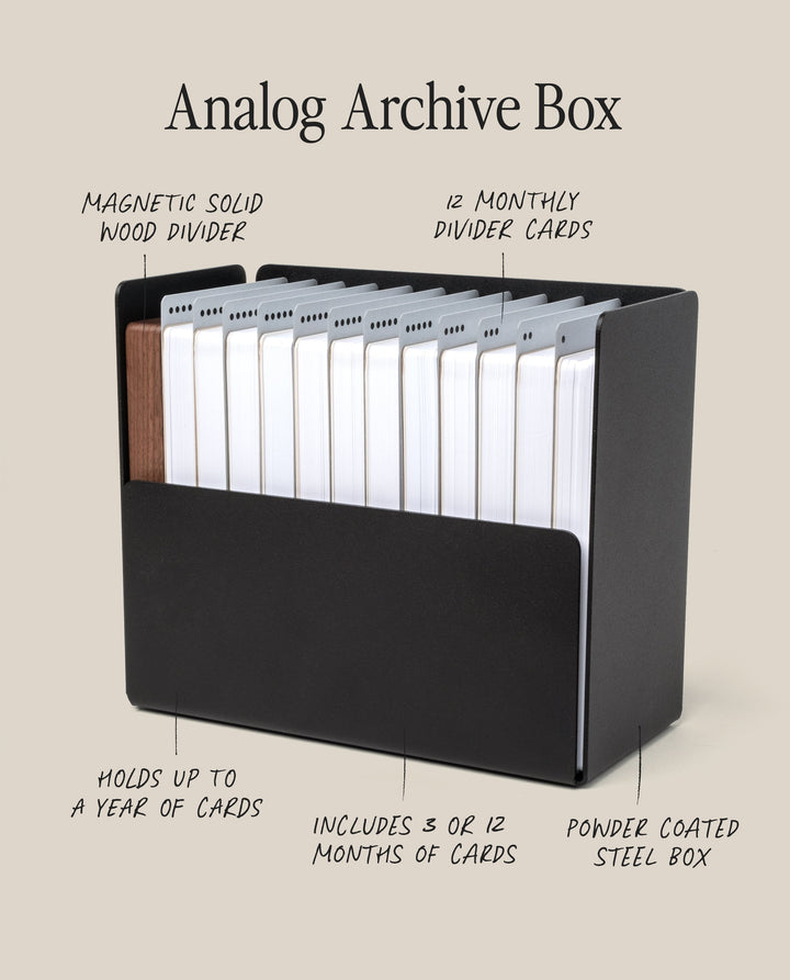 Analog Archive Box (Black Steel / Walnut Wood)