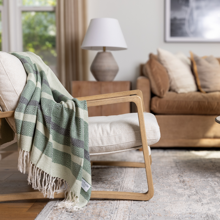 Luxe Bamboo Stripe Throw Blanket