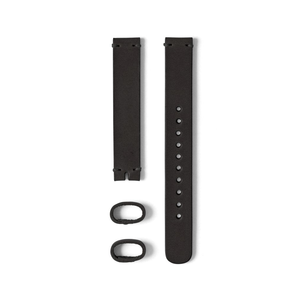 A Black Colored 14mm Watch Strap Made With Italian Leather