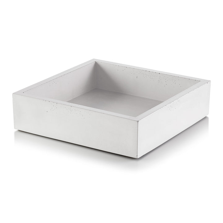 Side View Of White Concrete Napkin Bin