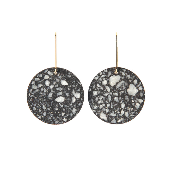 22STUDIO Concrete Circle Earrings In Light Gray