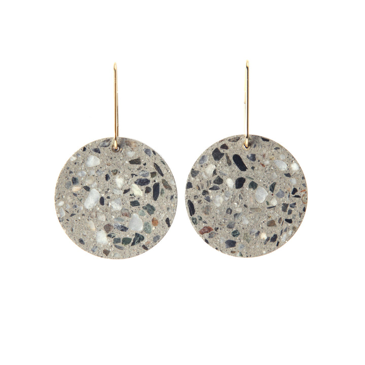 22STUDIO Concrete Circle Earrings In Light Gray