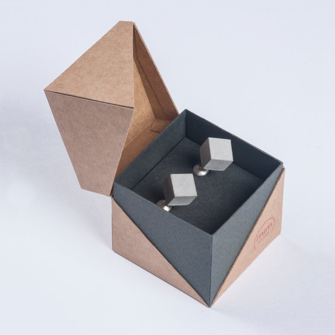 Elements Concrete Cufflinks #2 By Material Immaterial Studio In Cardboard Packaging