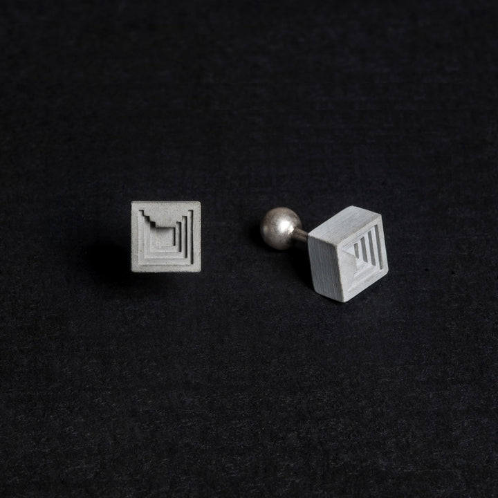 Elements Concrete Cufflinks #6 By Material Immaterial Studio On A Black Background