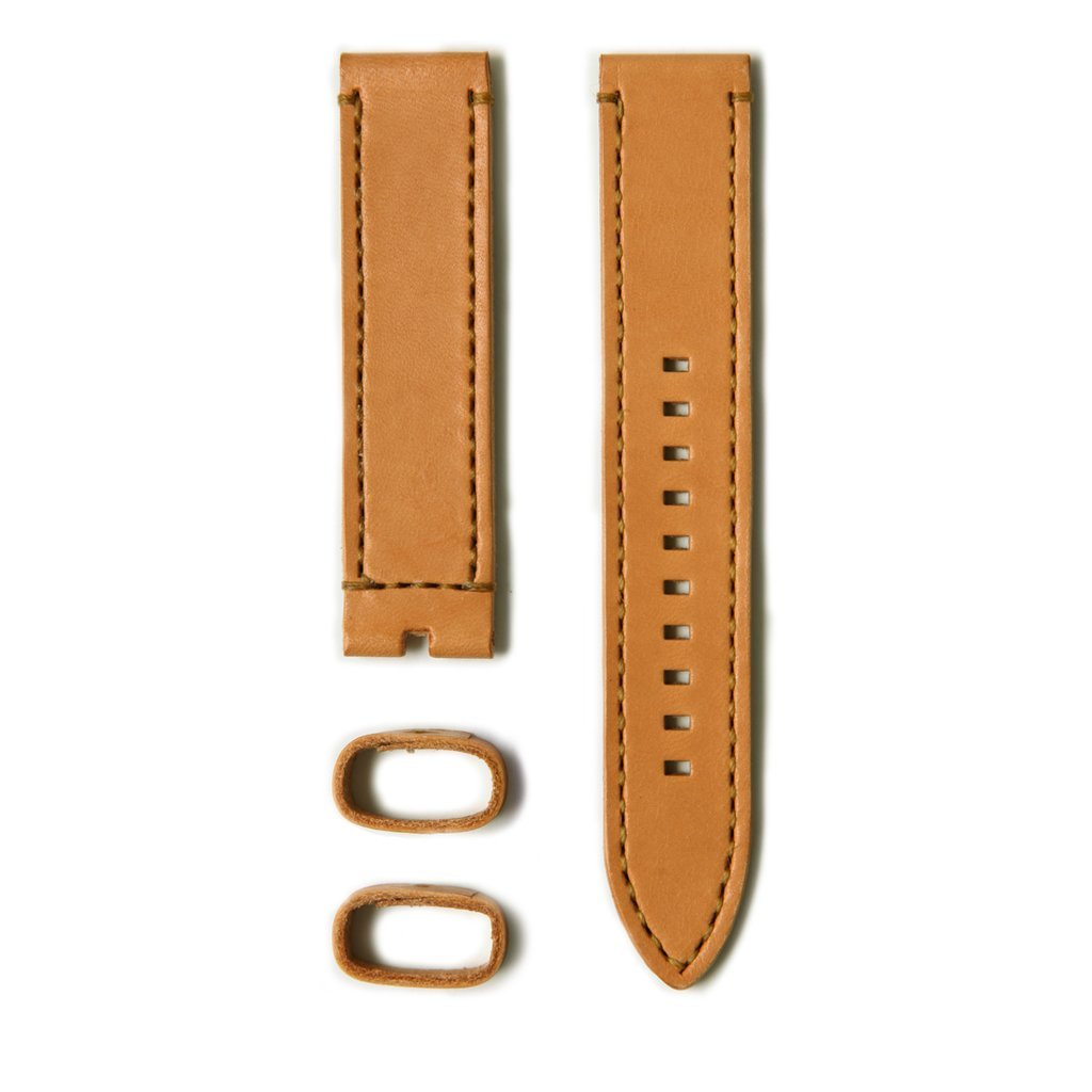 22STUDIO 20mm Italian Leather Watch Strap In Caramel Color