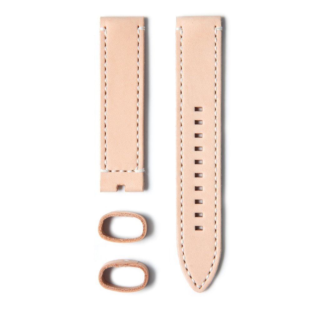 22STUDIO 20mm Italian Leather Watch Strap In Nude Color