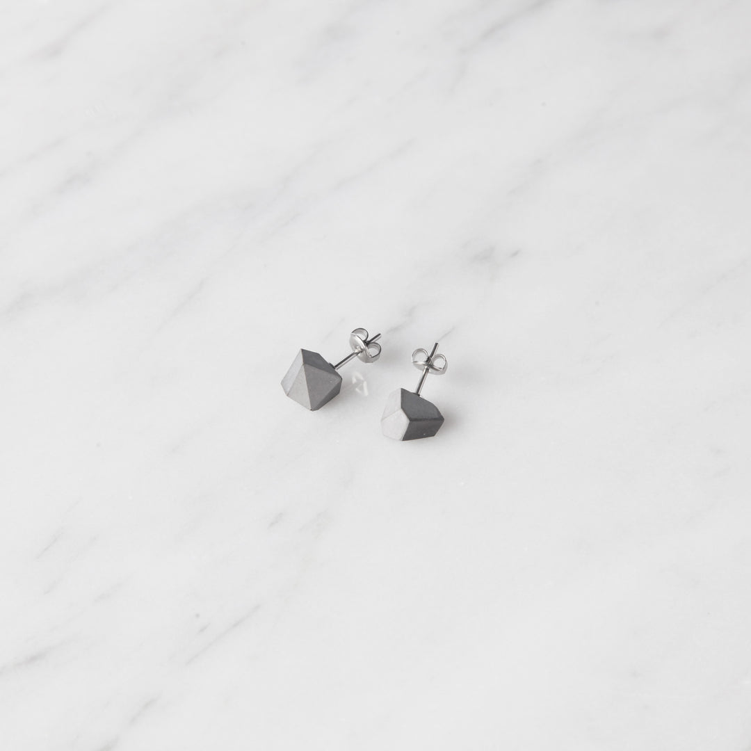 22STUDIO Concrete Rock Earrings Light Gray On A Marble Counter