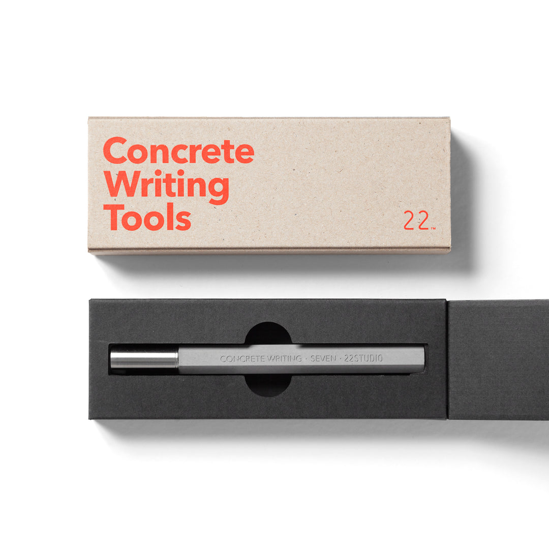 22STUDIO Seven Rollerball Concrete Pen In Cardboard Packaging